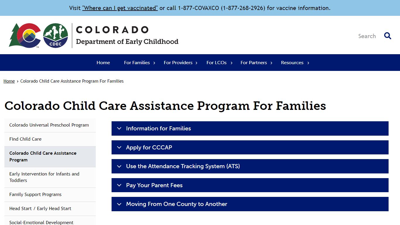 Colorado Child Care Assistance Program For Families